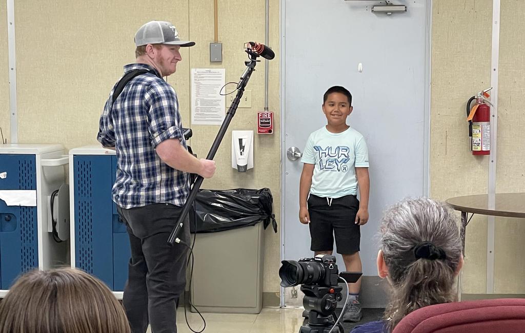 Students working on sound for their film projects