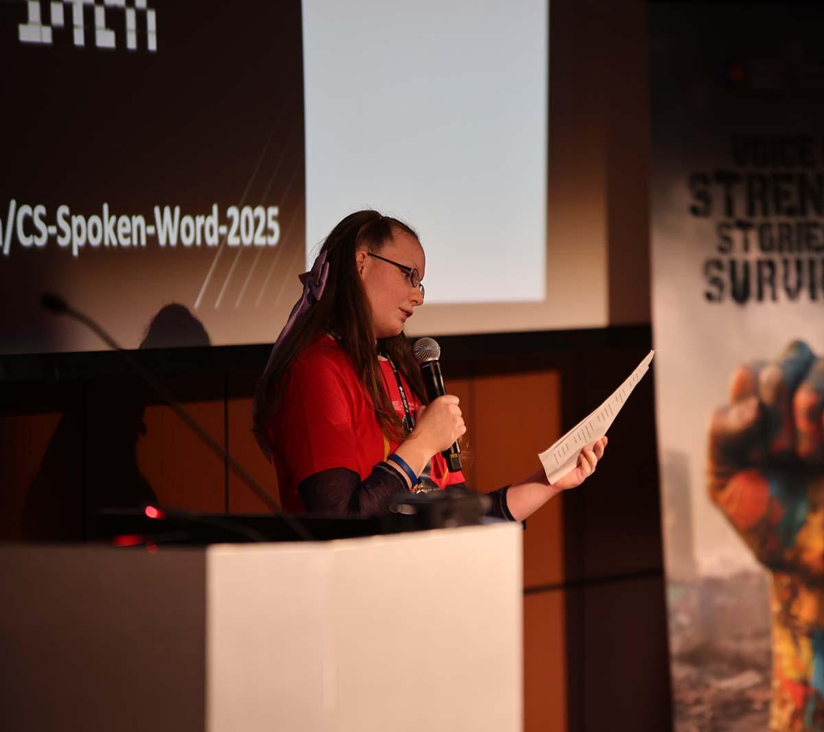 A Concept Schools student presenting at Concept School's Spoken Word Event