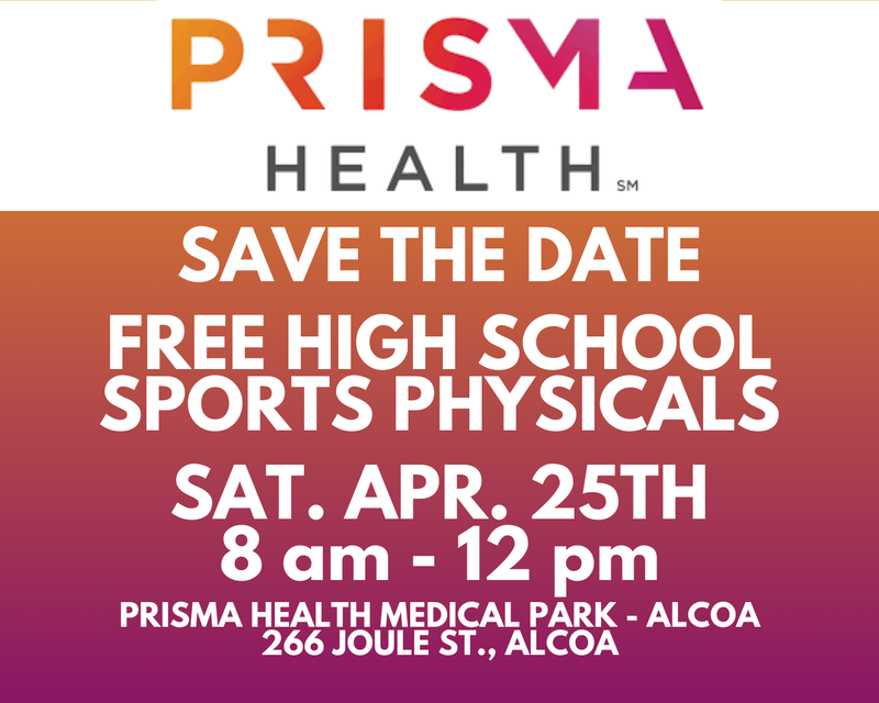 Free high school student athlete sports physicals on saturday, april 25 from 8 am until noon. more information on registering to come.