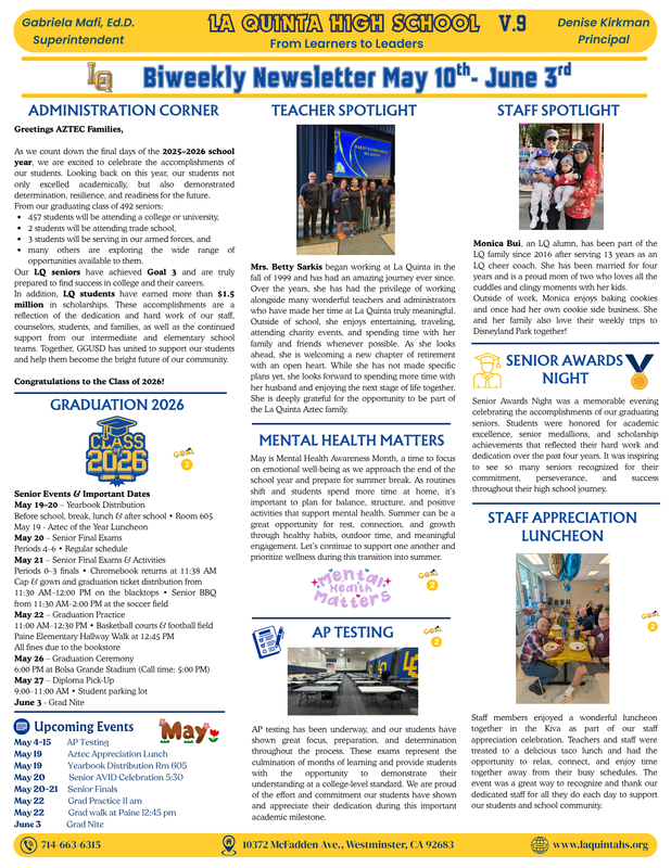 Newsletter May 10 - June 3 Featured Photo