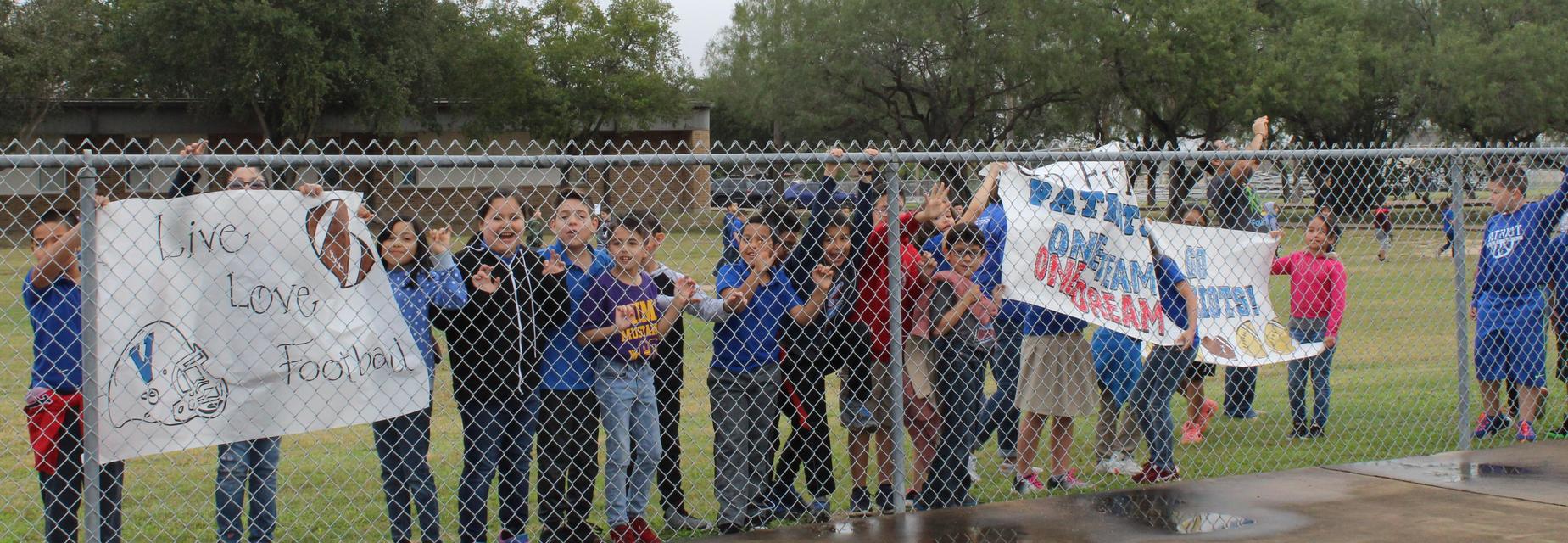 students cheering