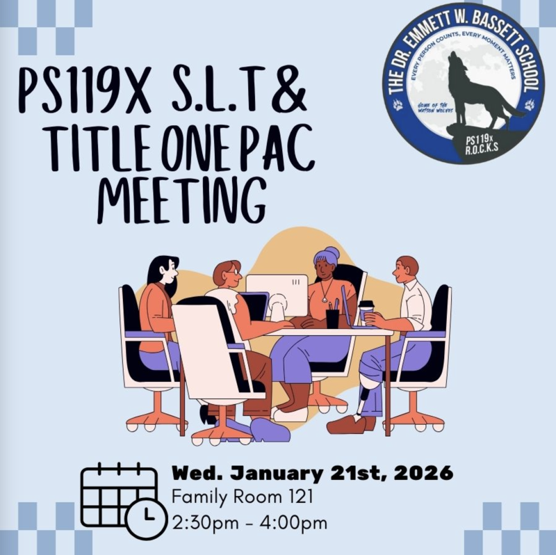 S.L.T. & Title One PAC Meeting Flyer January 2026