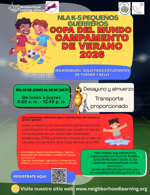 Little Warriors’ World Cup Summer Camp flyer in spanish