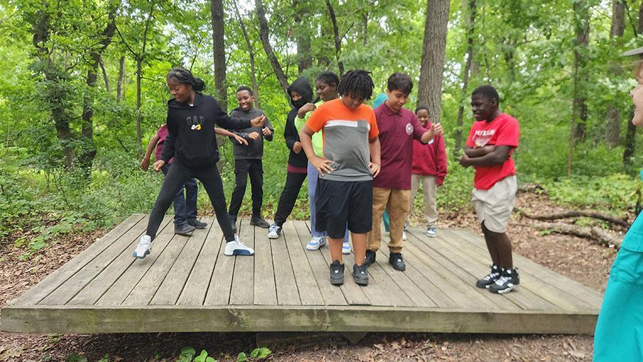 CMSA middle school students enjoy an outdoor field trip