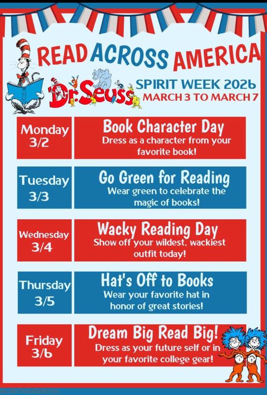 Read Across America Spirit Week!!!!!