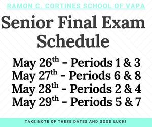 Senior Final Exam Schedule