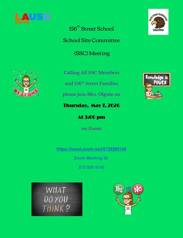 SSC meeting on 5/7/26 at 3 pm via Zoom