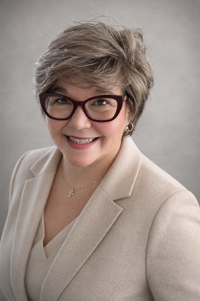 headshot of woman in suit