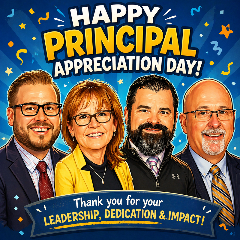 caricature of four principals
