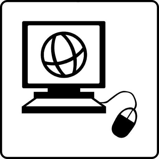 Computer with mouse icon