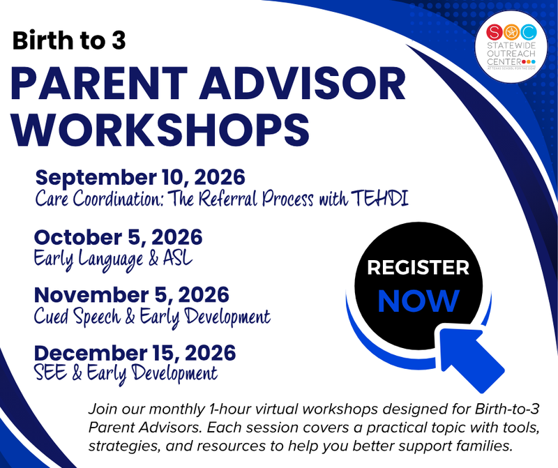Parent Advisor Workshops with 4 dates listed: Sept 10, Oct 5, Nov 5, Dec 15