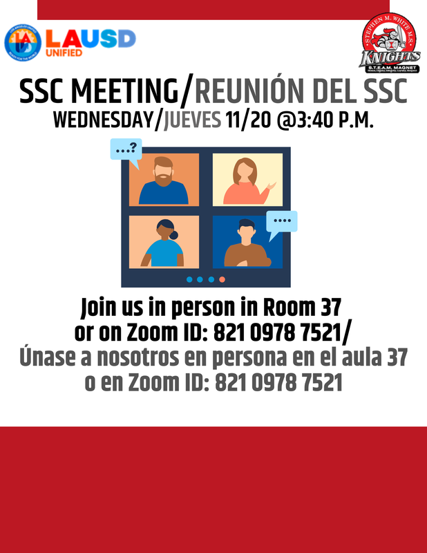 SSC Meeting - Thursday, November 20th @3:40pm
