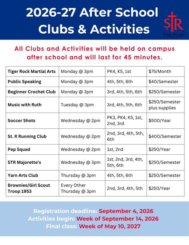 After School Clubs & Activities Schedule & Registration Featured Photo