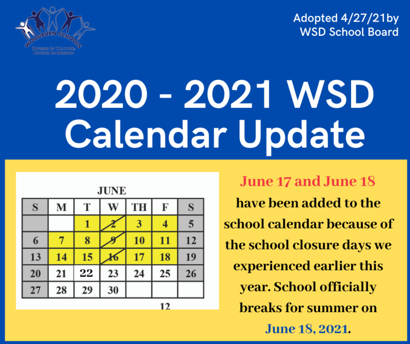 Woodburn School District Calendar Update Featured Photo