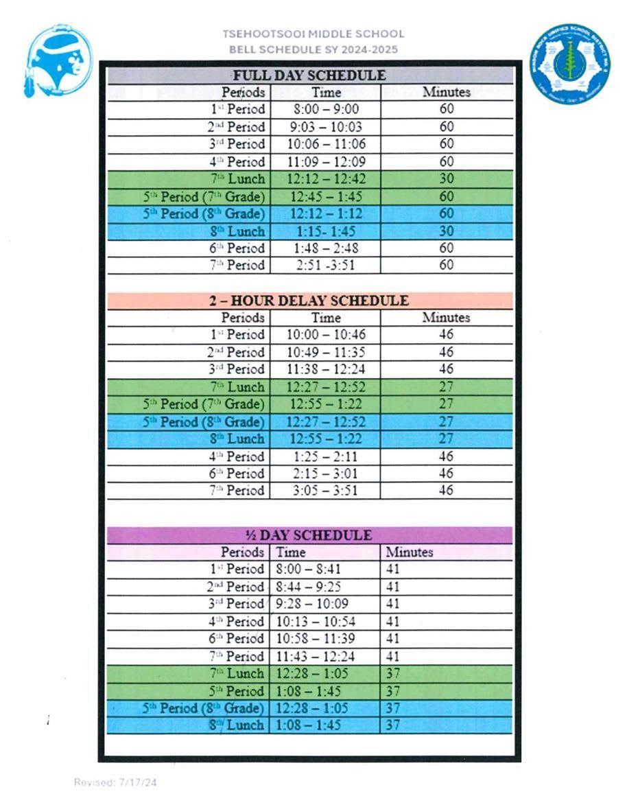 TMS Bell Schedule 2023-2024