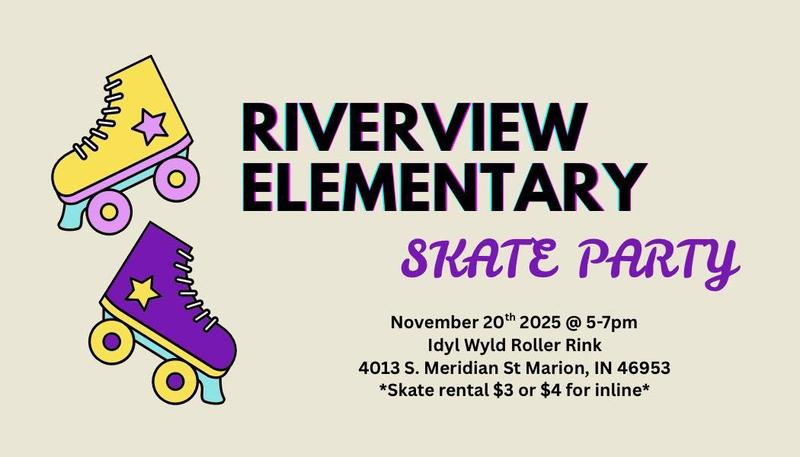 promo graphic - Riverview Elementary Skating Party November 2025