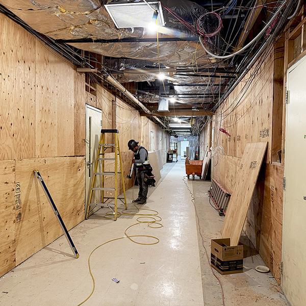 plywood added to seismically-retrofitted walls