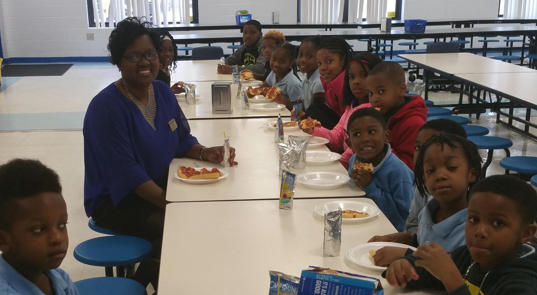 principal and students