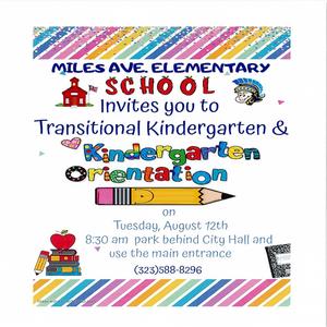 Transitional Kindergarten & Kindergarten Orientation