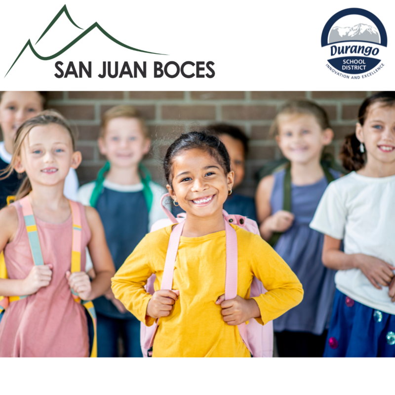 Smiling students and Boces, DSD logos