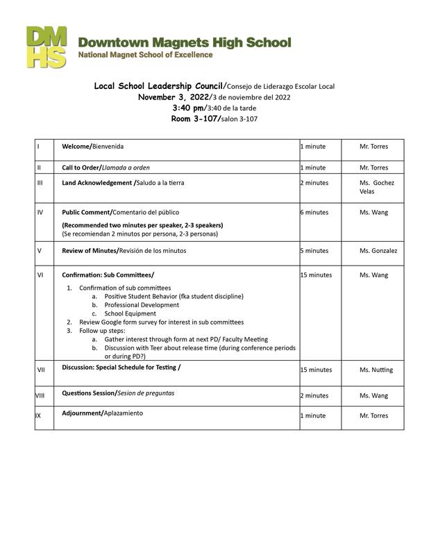 Local School Leadership Meeting on November 3 at 3:40 PM Featured Photo