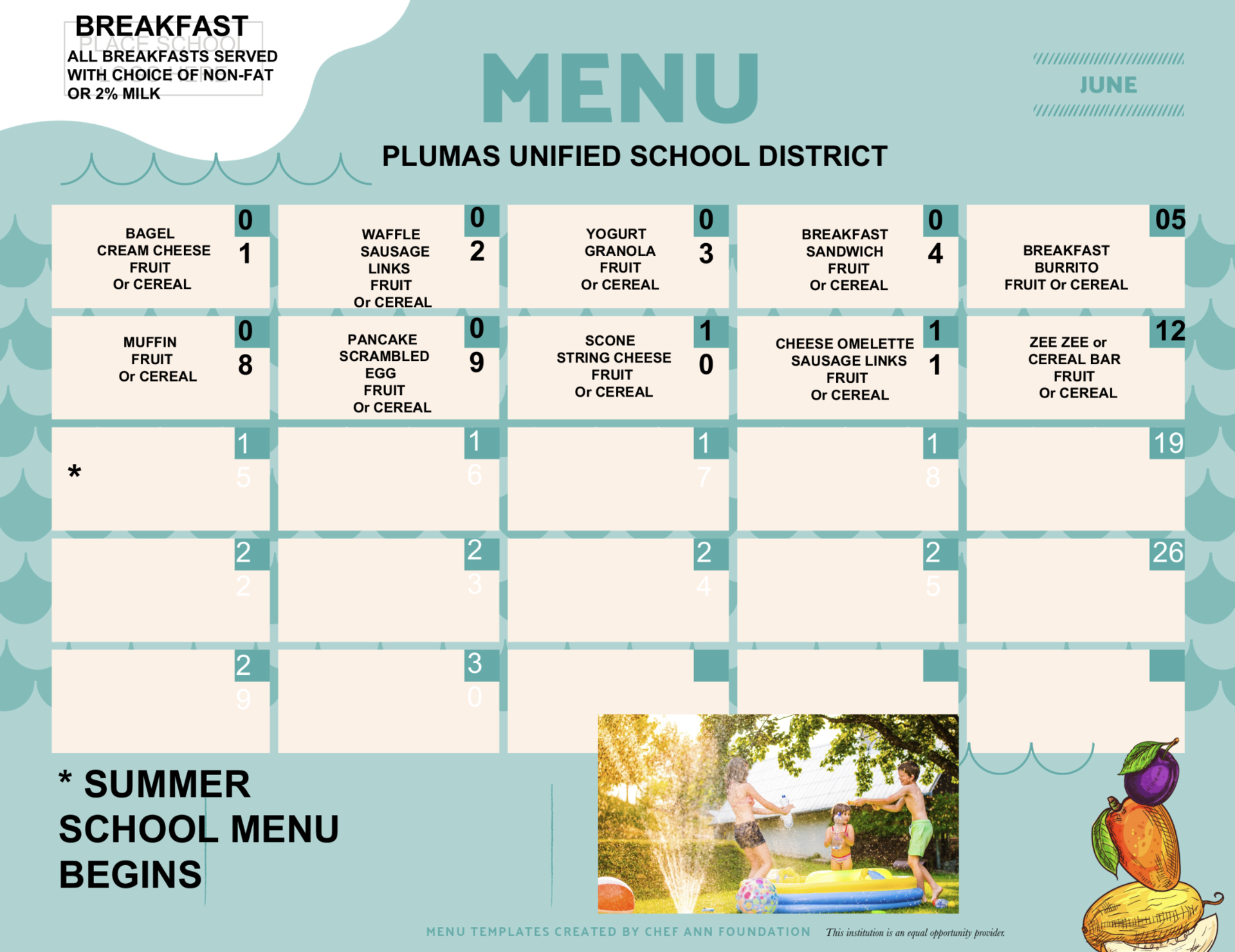 June breakfast menu