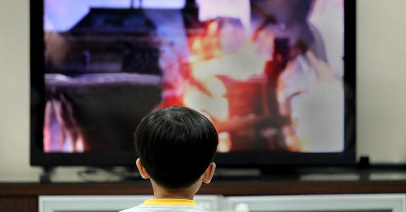Watching tv graphic.