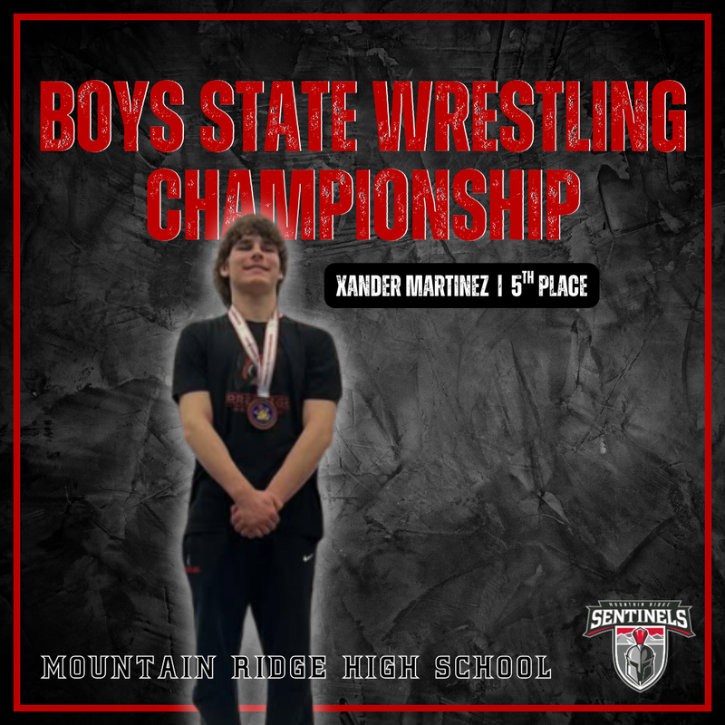 Xander Martinez of MRHS takes 5th at State in Boys Wrestling