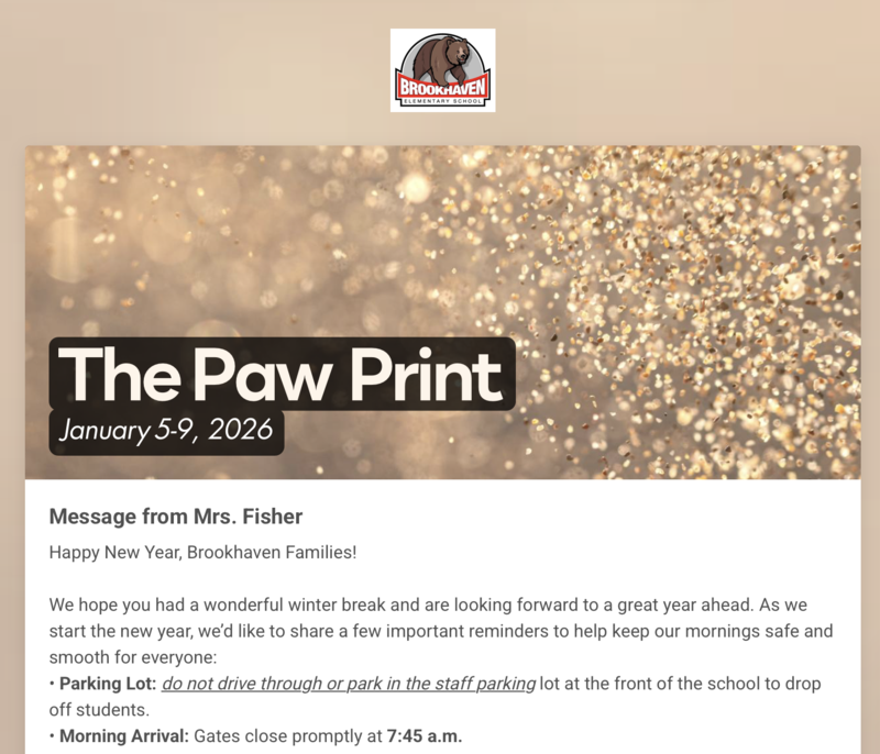 The Paw Print: Week of January 5th