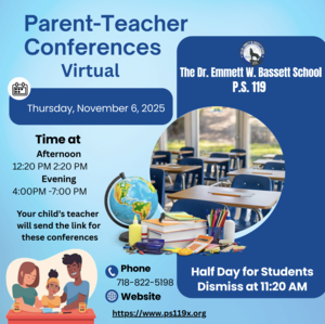 Parent Teacher Conferences Virtual Flyer November 2025