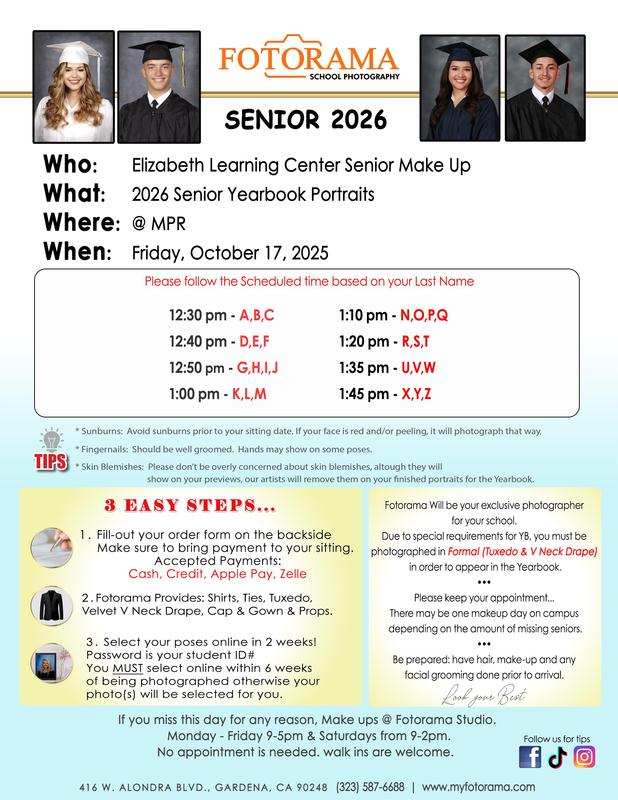 Senior 2026 Yearbook Portraits / Retratos del anuario de la Clase Sénior 2026
