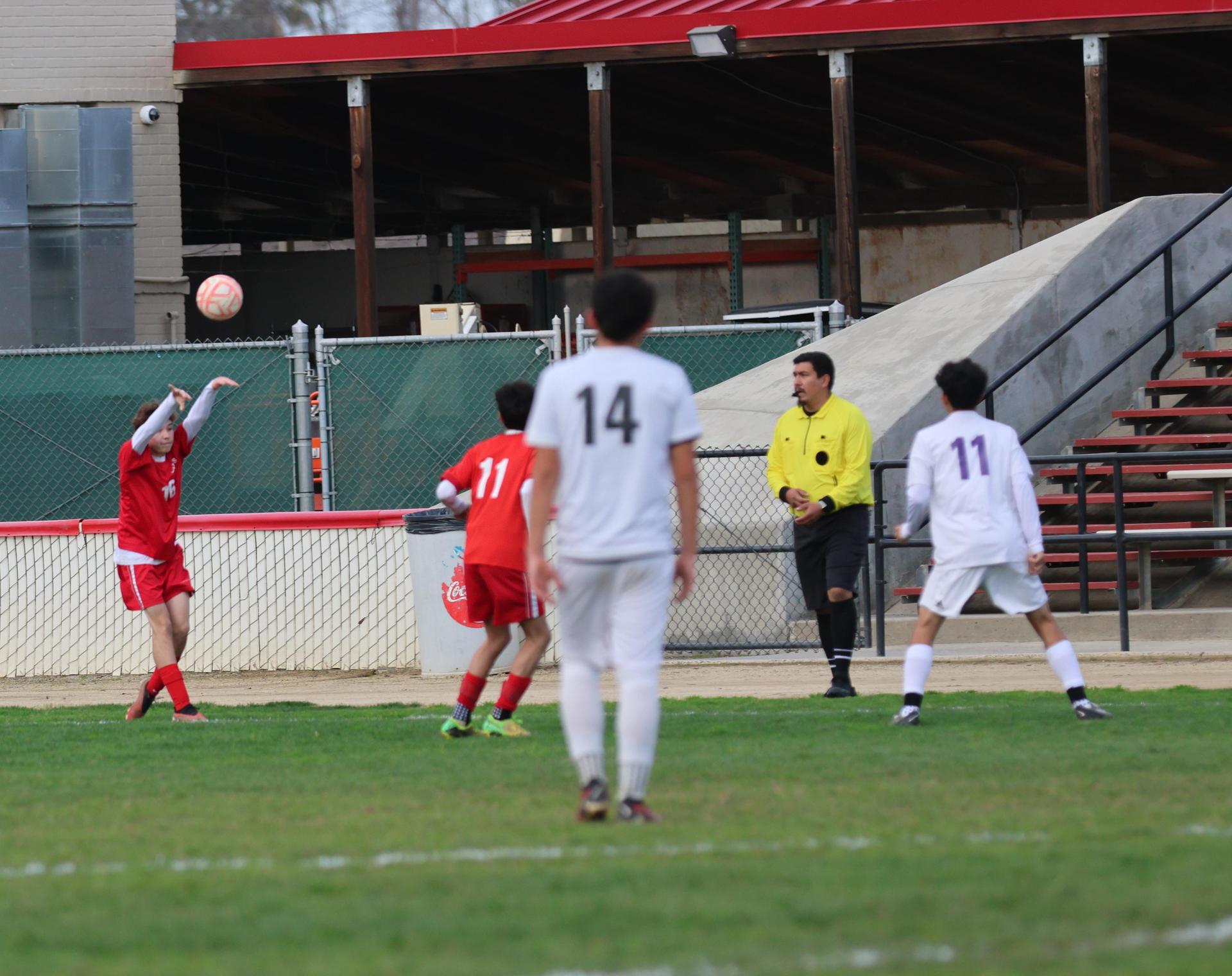 junior varsity boys playing soccer against washington union