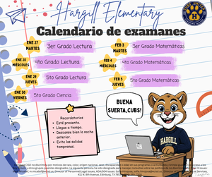 Testing Dates for Spring 2