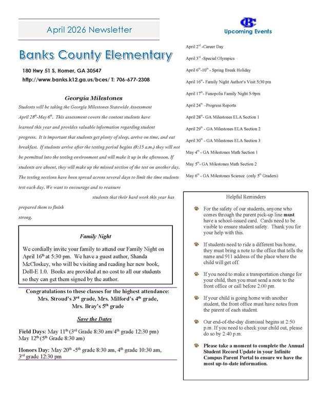 BCES April Newsletter