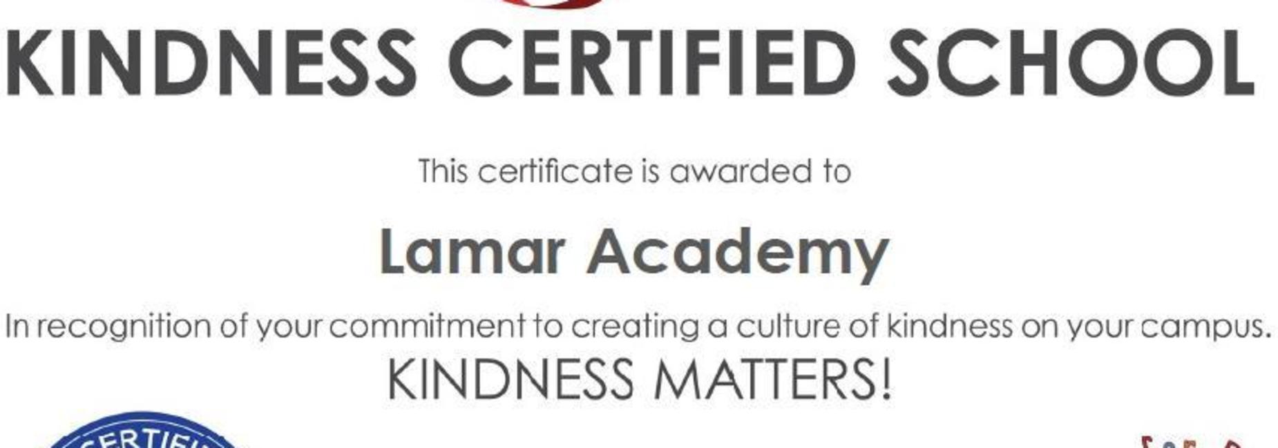 Kindness School certificate