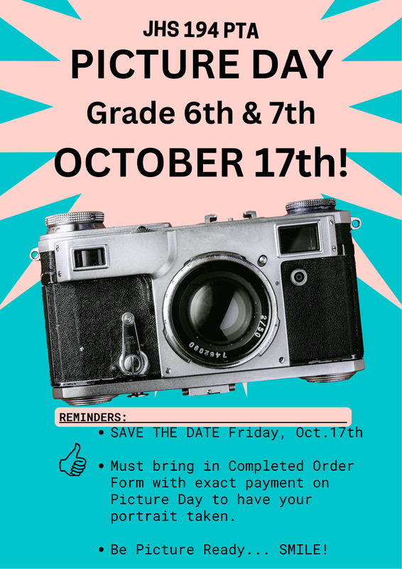 6th & 7th Picture Day Save the Date Flyer