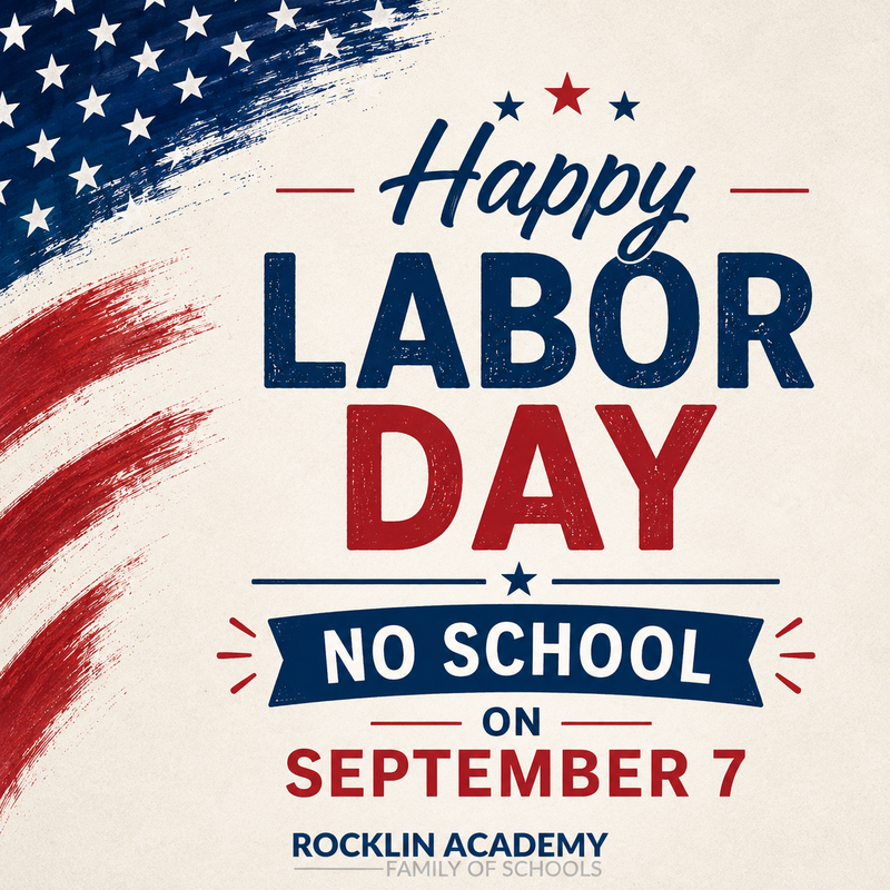 American Flag. No School September 7th