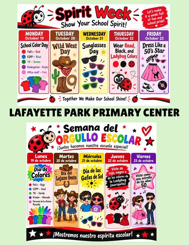School Spirit Week/Semana del Orgullo Escolar