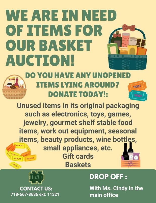 NDHS Basket Auction Donation Request