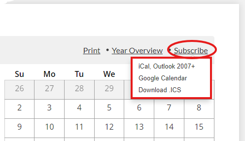 Subscribe to Google Calendar