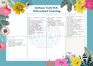 After School Tutoring Schedule