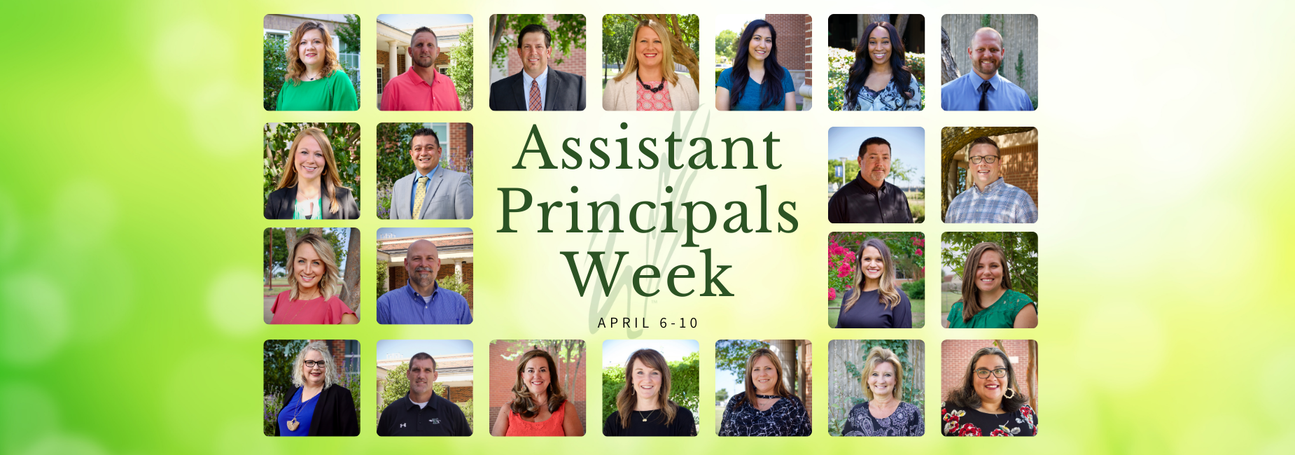 graphic of collage of headshots reads assistant principals week