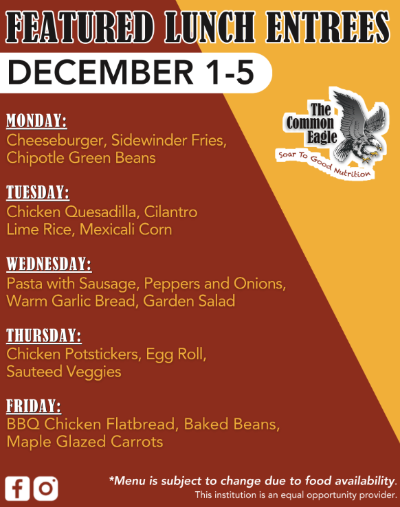 Cafe Menu 2025 Dec 1-5, 2025