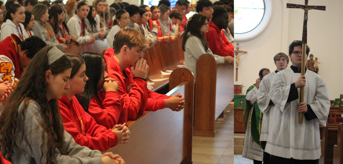 Students at Mass