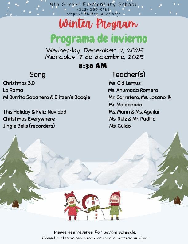 Winter Program/Programa de invierno