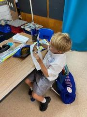 Cutting out our four seasons trees!