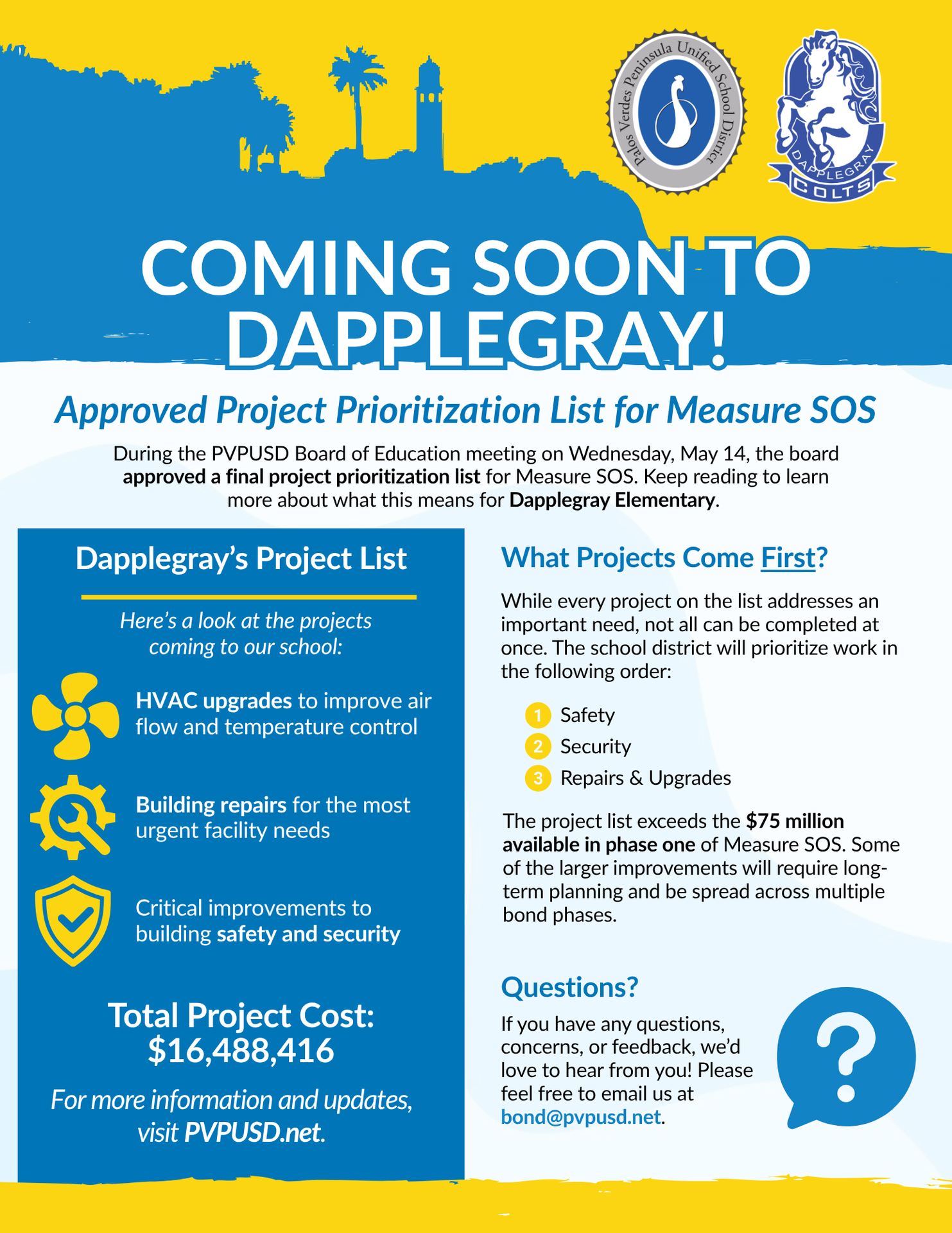 Coming Soon - Approved Project Prioritization List for Measure SOS