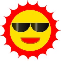 sun with sunglasses picture