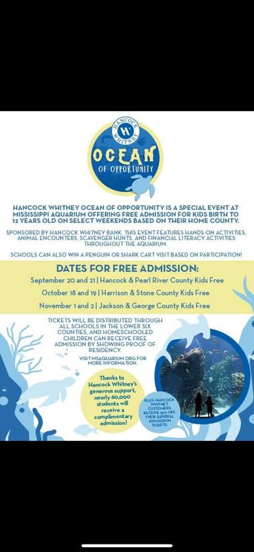 Mississippi Aquarium Free admission on select Weekends!