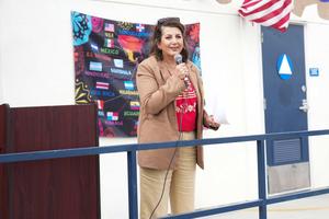 Board President talks to students